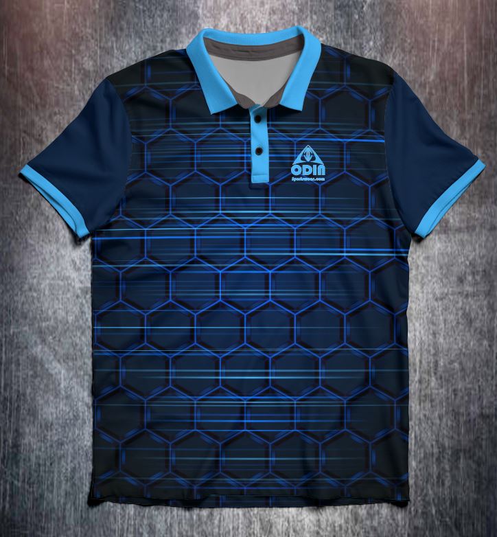 Blue Hexagon Lines | Odin Sportswear