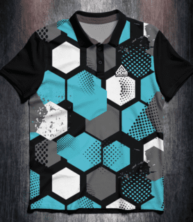 Shirt Odin Grunge Hexagon Blue Front