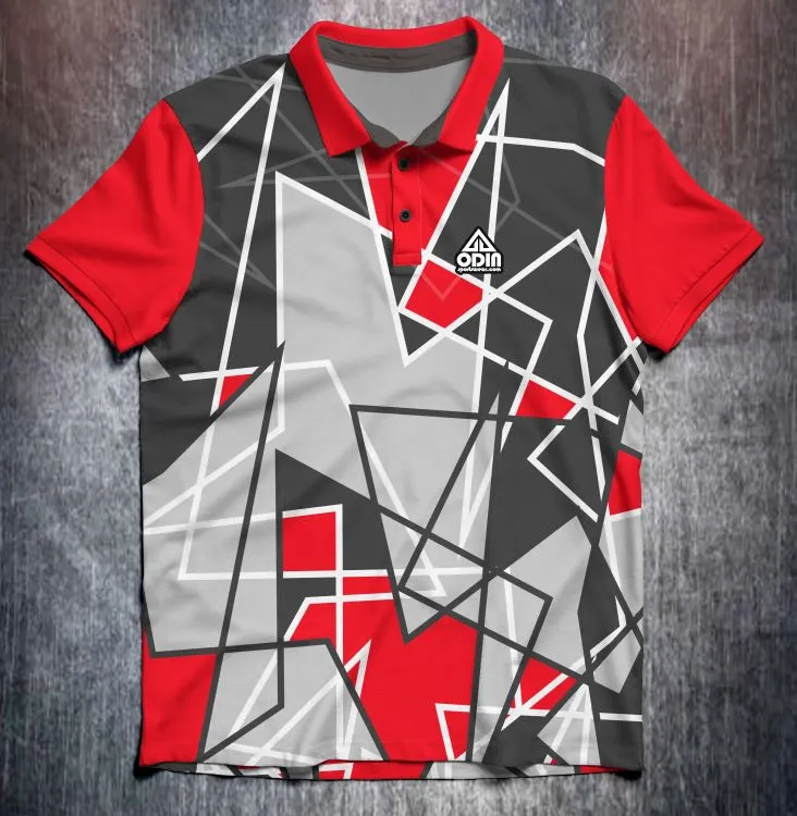 Abstract Shapes Red Grey