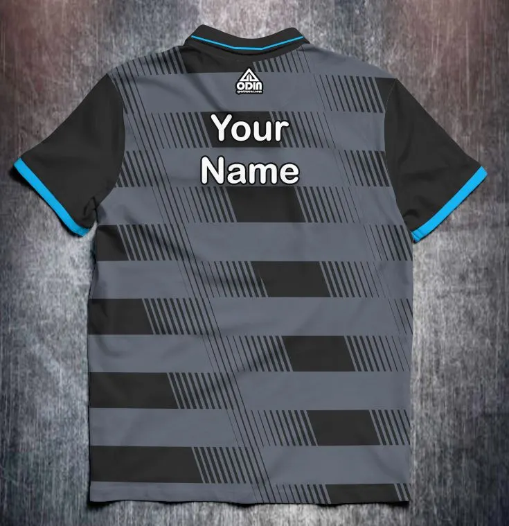 Black Grey Lines Stripes Blue - Image 2