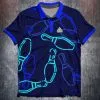 Bowling ball pins blue