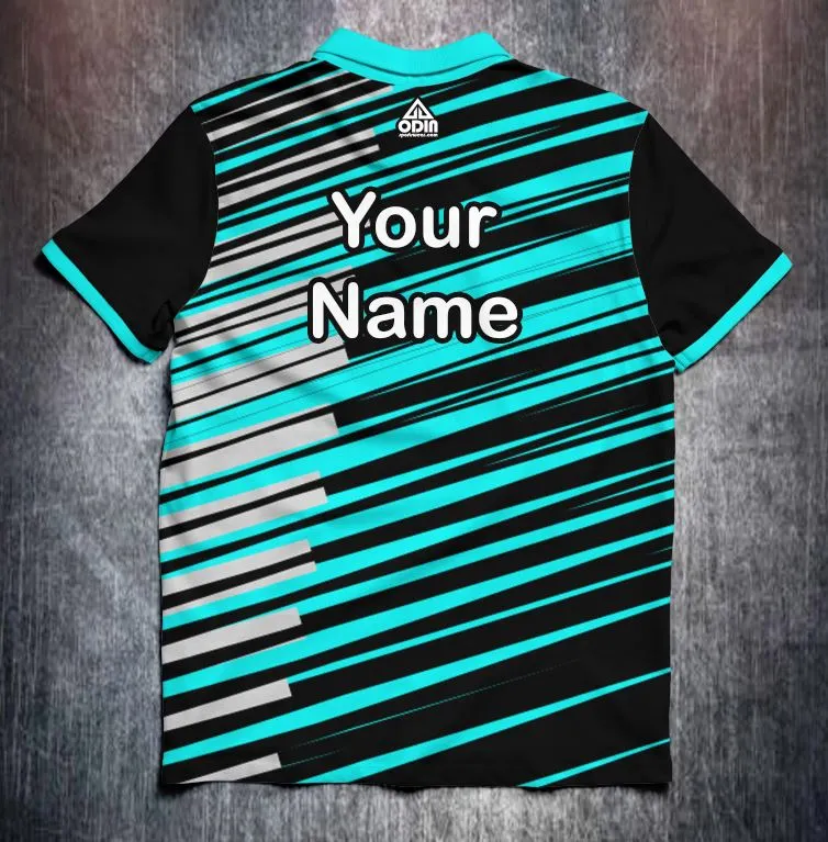 Stripes stripes stripes Black grey aqua - Image 2