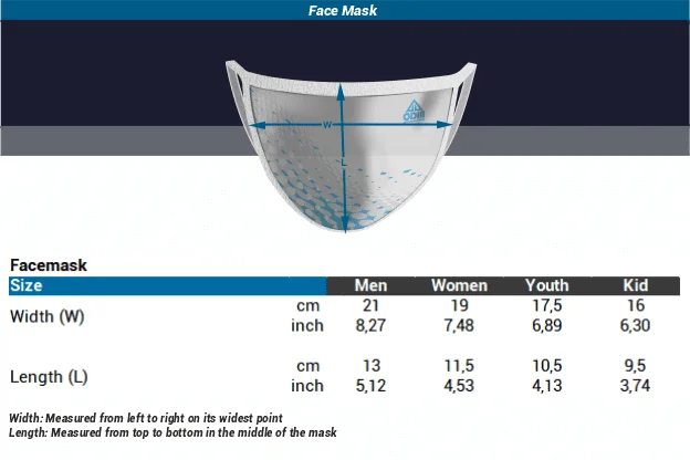 Size Chart Facemask